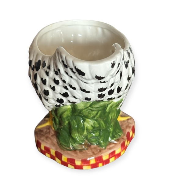 Vintage Ceramic Rooster Chicken Cookie Jar 2 Pieces Farmhouse Country Kitchen - Picture 6 of 13